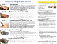 Retique It White Wash gel stain applied on wood surface with application instructions visible in the image.