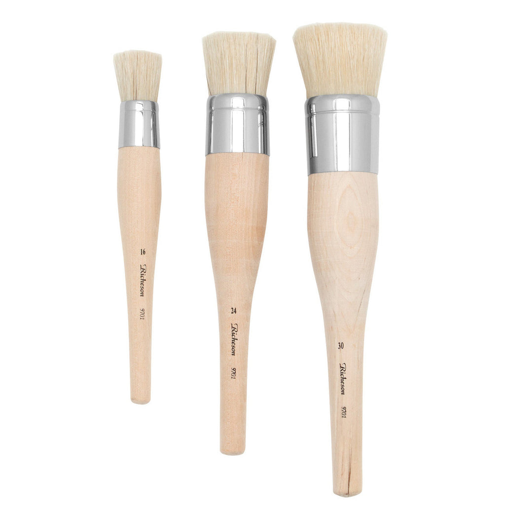 White Bristle Stencil Brushes