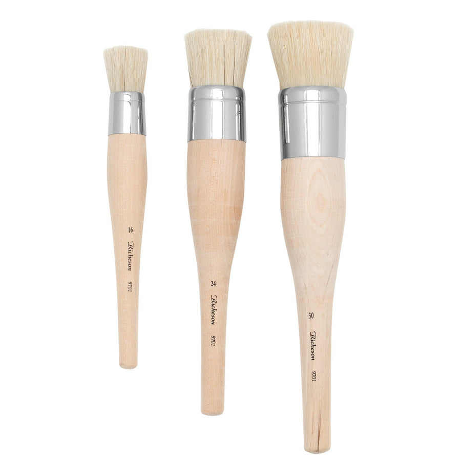 White Bristle Stencil Brushes