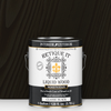 Retique It Liquid Wood Wood'n Stain in Classic Black, 128 oz, showcasing the dark stain's smooth, rich finish on wood surface.