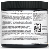 Liquid Wood Wood'n Stain in classic black by Retique It, 16 oz bottle, showing the dark stain and applicator brush.