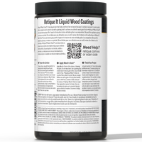 Retique It Liquid Wood Wood'n Stain in 32 oz Classic Black, showing the dark stain in a container with a brush applicator.