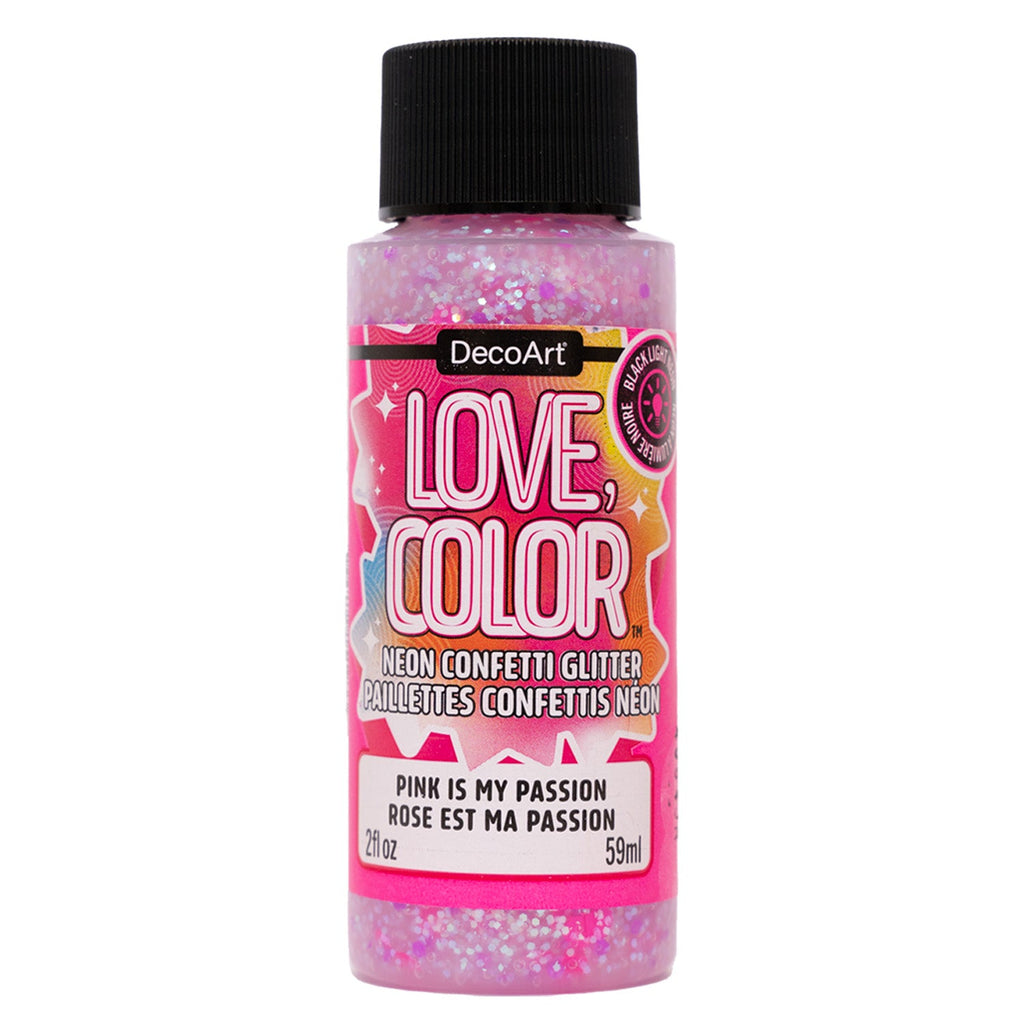 Love, Color Neon Confetti Glitter - DecoArt