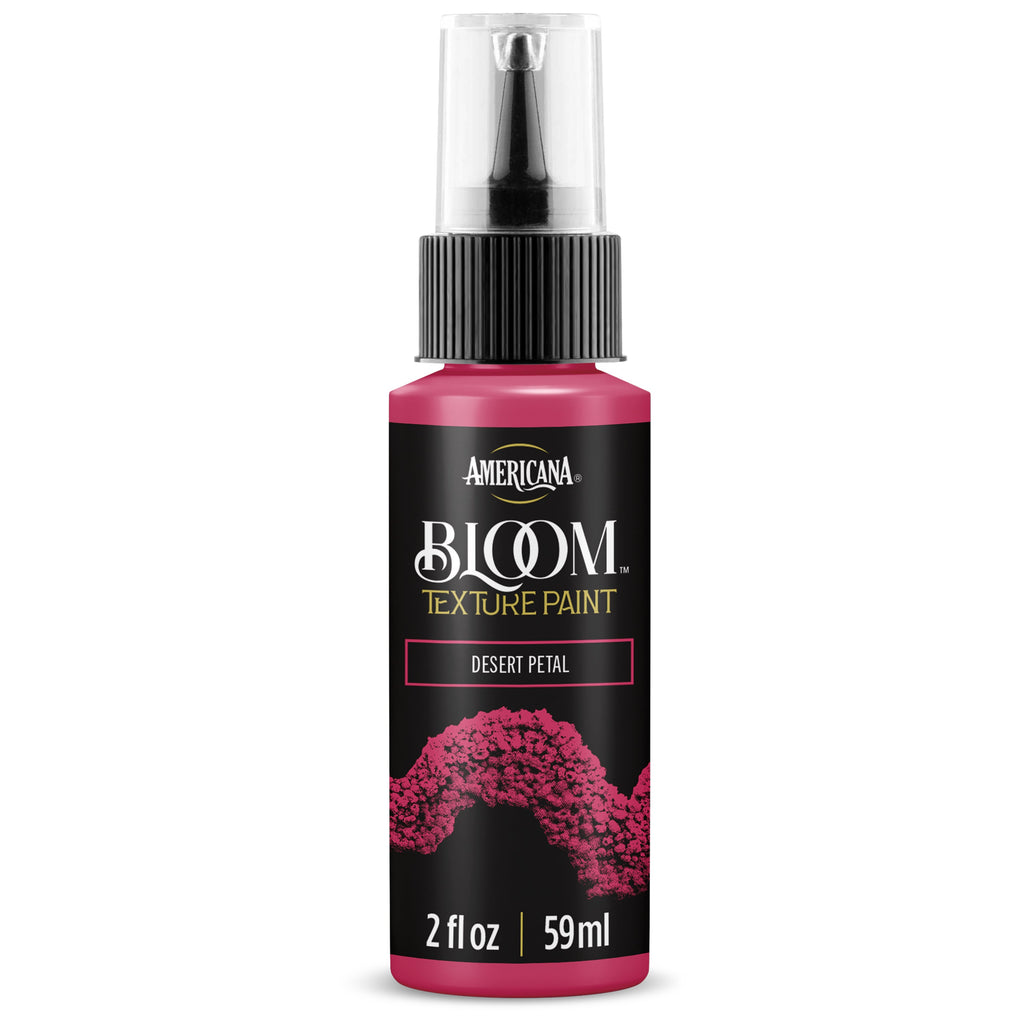 DecoArt Bloom Texture Paints in Desert Petal with vibrant, textured floral design on canvas