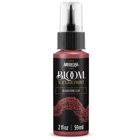 DecoArt Bloom Texture Paint in Bloodstone Clay, showing a textured paint application with rich earthy tones and a matte finish.