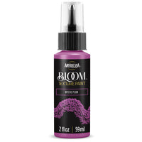 DecoArt Bloom Texture Paint in Mystic Plum, showcasing a rich, textured purple paint swatch with a floral-inspired finish.