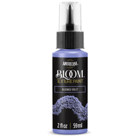 DecoArt Bloom Texture Paint in vibrant violet with a textured, painted surface showing floral-inspired design and artistic finish.