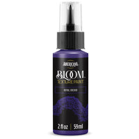 DecoArt Bloom Texture Paints in Royal Orchid color, showing a close-up of textured paint on a surface with vibrant purple hues.