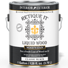 Retique It Liquid Wood Wood'n Stain in Classic Black, 128 oz, showcasing the front of the stain container with product label.
