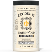 Retique It Liquid Wood Wood'n Primer in Bleached Wood, 32 fl oz, showing the primer bottle with label and product details.