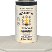 Retique It Liquid Wood Wood'n Primer in Bleached Wood finish, 32 fl oz bottle, ready for wood surface preparation.
