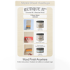 Retique It Universal Liquid Wood Kit in bleached wood finish, showing the right side of the box with application tools and product details.