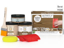 Retique It Wood'n Kit in Barn Wood finish, a multi-purpose wood finishing kit with box for easy application.