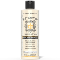 Liquid Wood Wood'n Primer by Retique It in bleached wood color, 8 fl oz, for priming surfaces with a smooth, even finish.