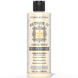 Liquid Wood Wood'n Primer by Retique It in bleached wood color, 8 fl oz, for priming surfaces with a smooth, even finish.