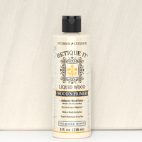 Swatch of Liquid Wood Wood'n Primer in Bleached Wood by Retique It, showing a smooth, light-colored primer for wood surfaces.