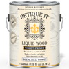 Liquid Wood Wood'n Primer by Retique It in bleached wood color, 128 fl oz, showing the primer can and wood surface preparation.
