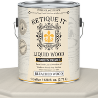 Retique It Liquid Wood Wood'n Primer in Bleached Wood, 128 fl oz, showing the primer's container and label.