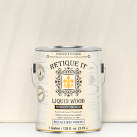 Retique It Liquid Wood Wood'n Primer in Bleached Wood finish, 128 fl oz, for preparing surfaces with a natural wood look.