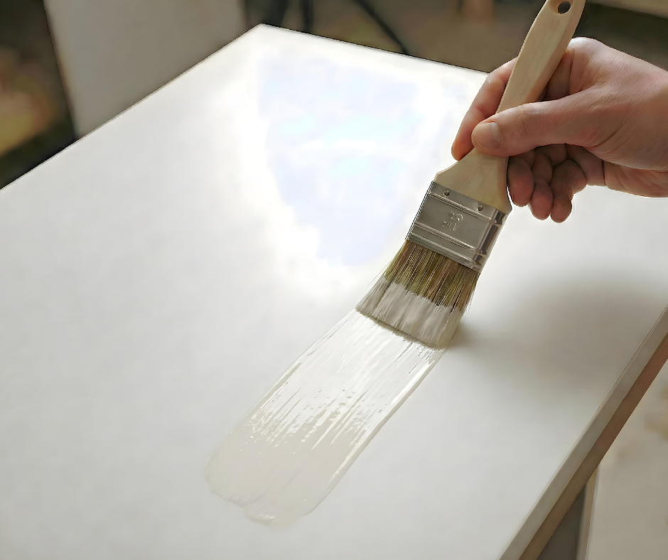 Universal Liquid Wood Kit by Retique It applied to MDF, showcasing bleached wood finish and smooth application.