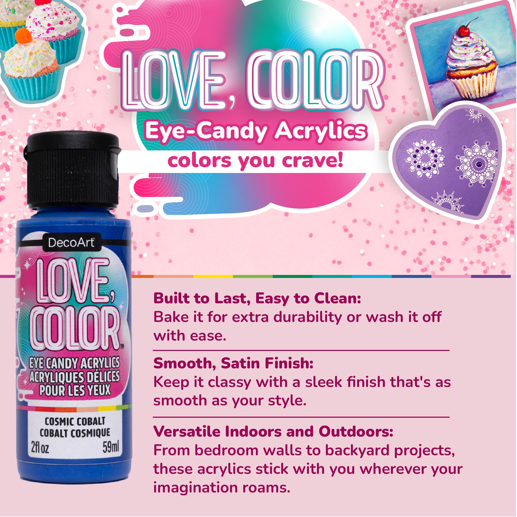 Love, Color Eye Candy Acrylics - DecoArt