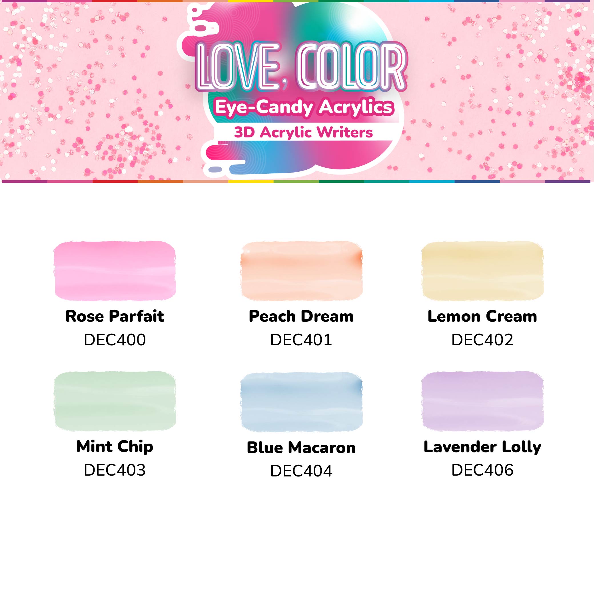 Love, Color 3D Acrylic Writers - DecoArt