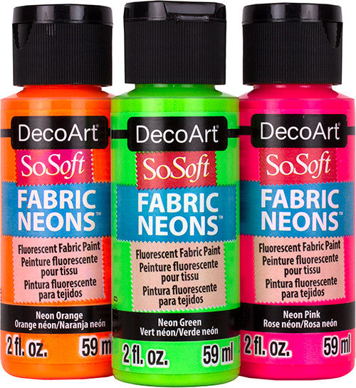 SoSoft Neon Acrylic Fabric Paint - DecoArt