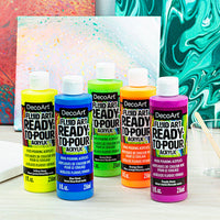 Fluid Art Ready To Pour Acrylics Neons - DecoArt
