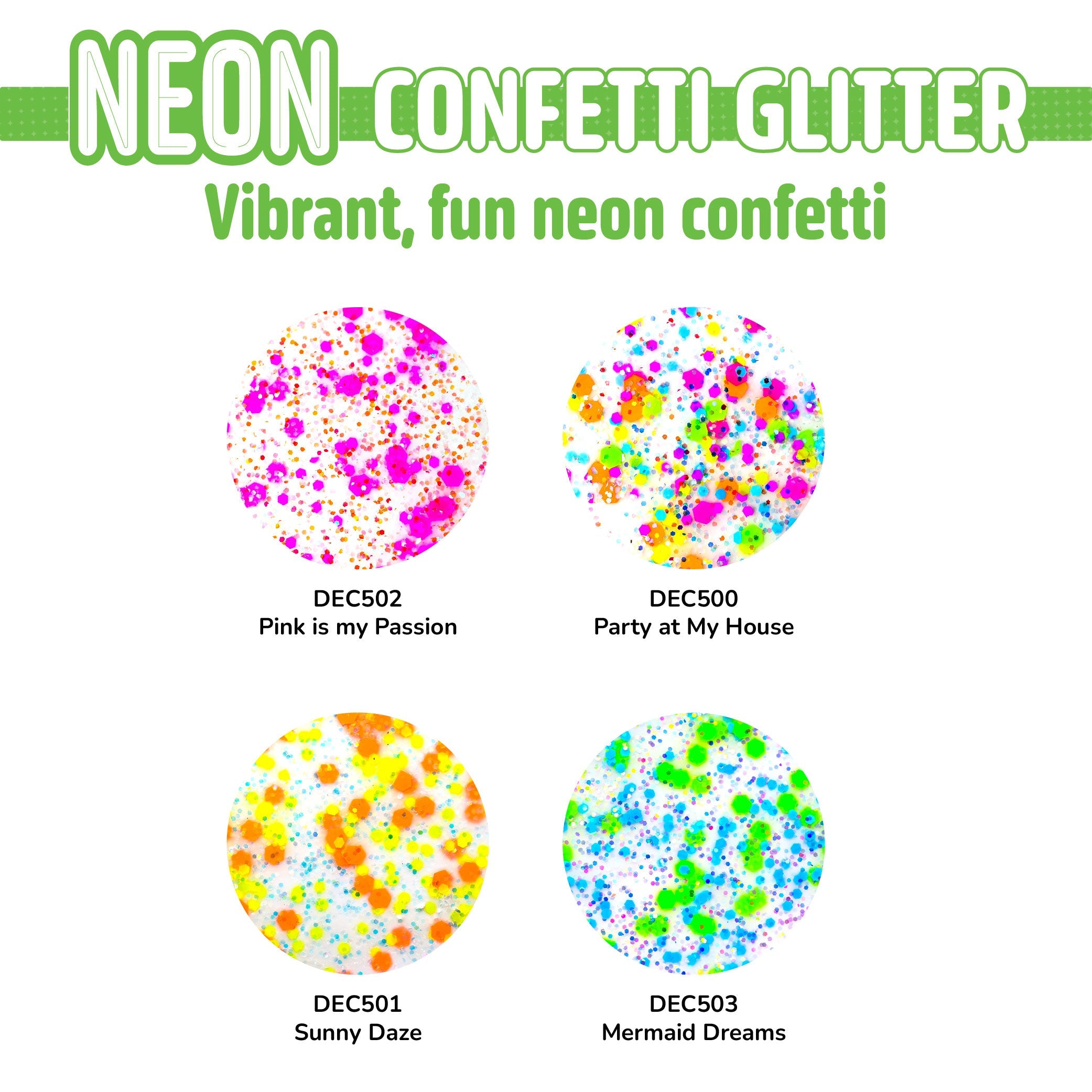 Love, Color Neon Confetti Glitter - DecoArt