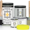 Retique It furniture and cabinet paint in Willow color, quart size, showing a smooth painted surface on furniture.