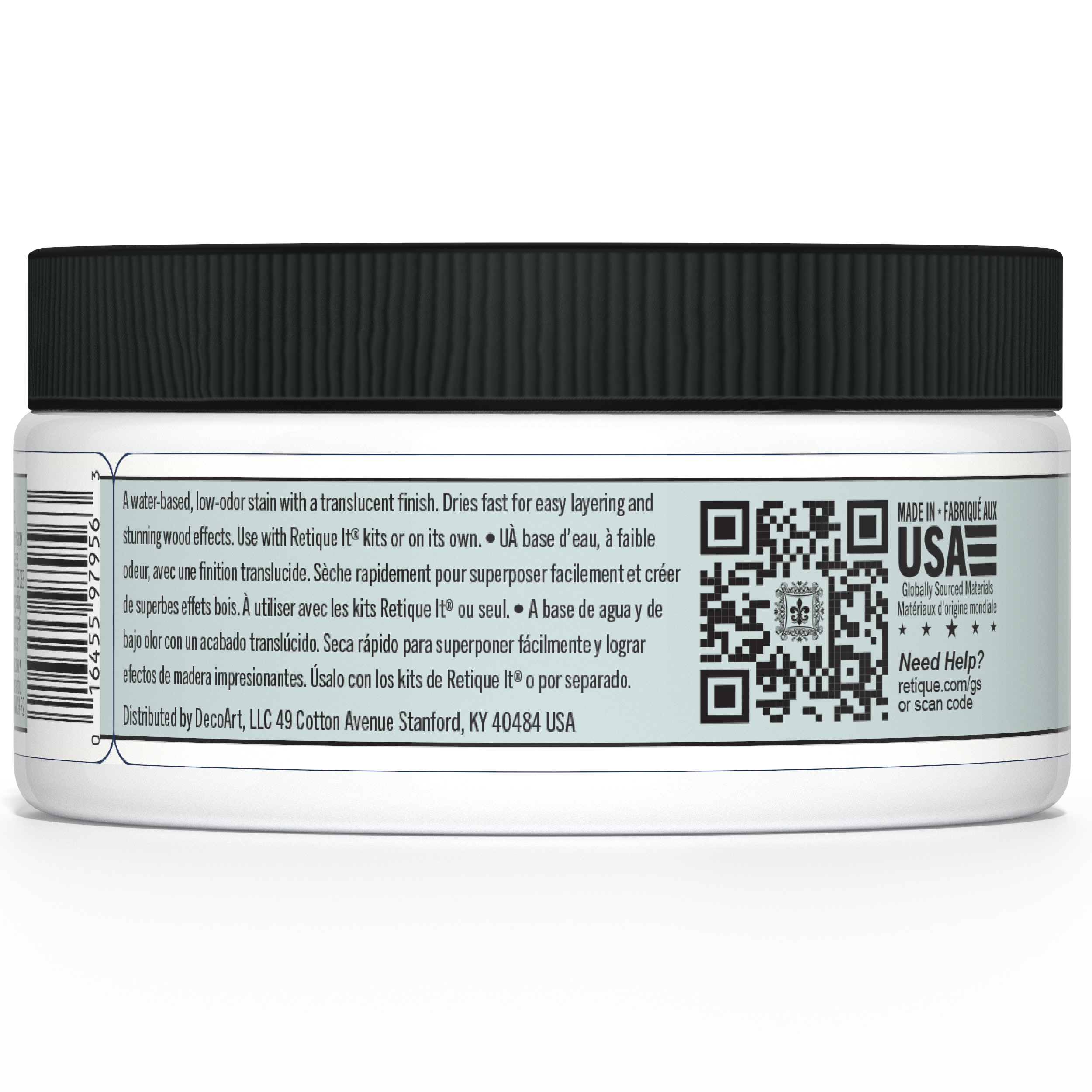 Retique It Gel Stain in White Wash showing a smooth application on wood surface with a natural, matte finish.