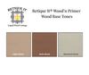 Retique It Universal Liquid Wood Kit with bleached wood primer and wood tone paint swatches for wood finishing projects.